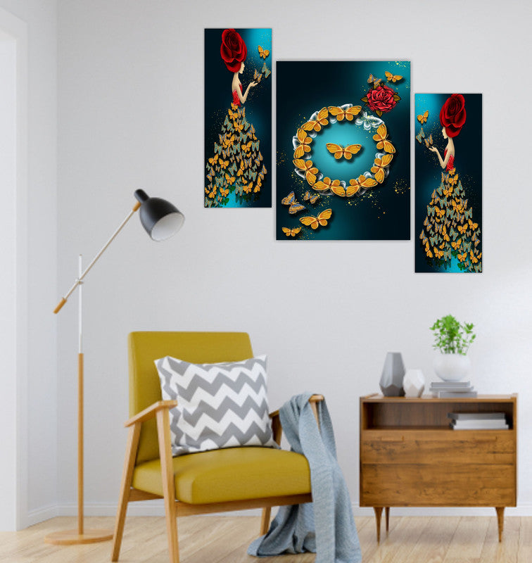 Tehzeeb Creations Set Of 3 Digital Wall Painting | Grocsy