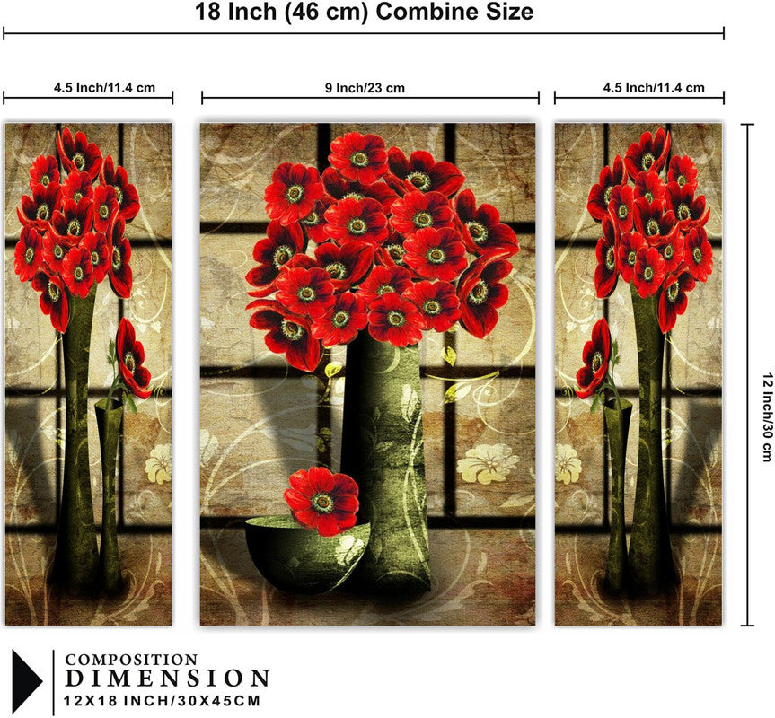 Tehzeeb Creations Set Of 3 Digital Wall Painting | Grocsy
