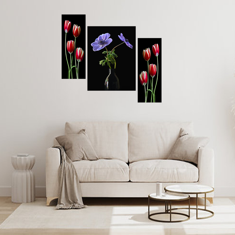 Tehzeeb Creations Set Of 3 Digital Wall Painting | Grocsy