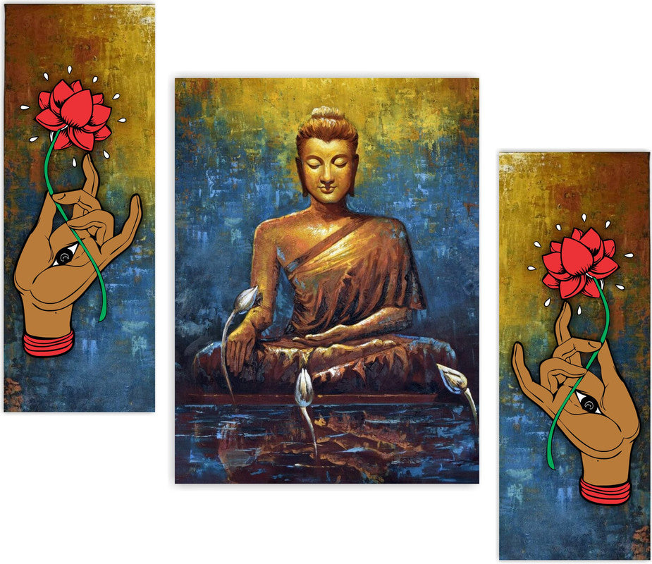 Tehzeeb Creations Set Of 3 Digital Wall Painting | Grocsy