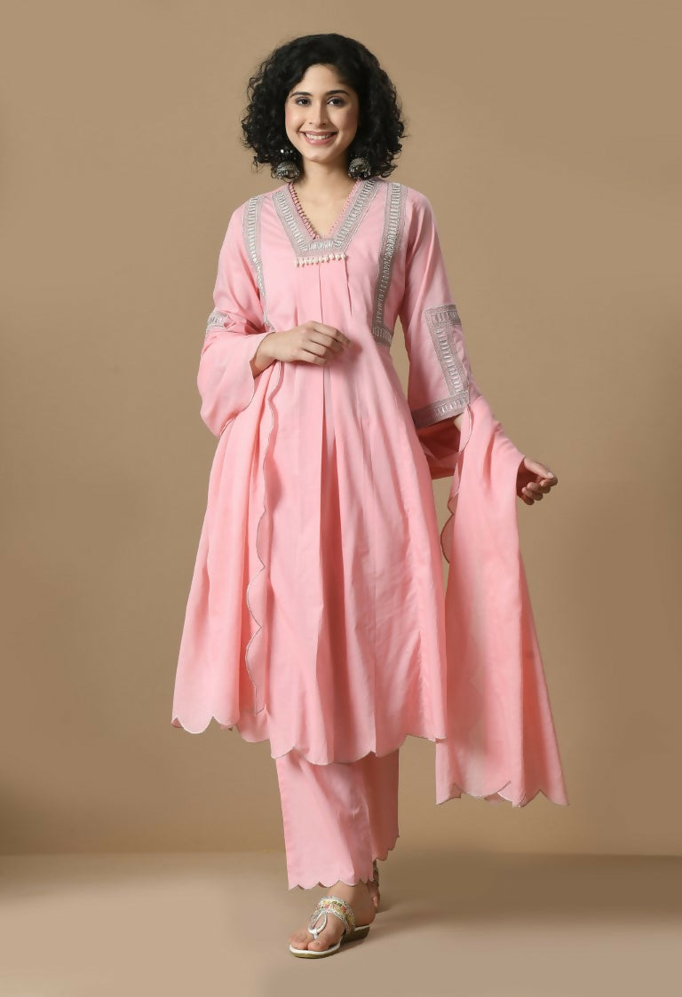 Joban Fashion Pink Cotton Kurta Set | Grocsy