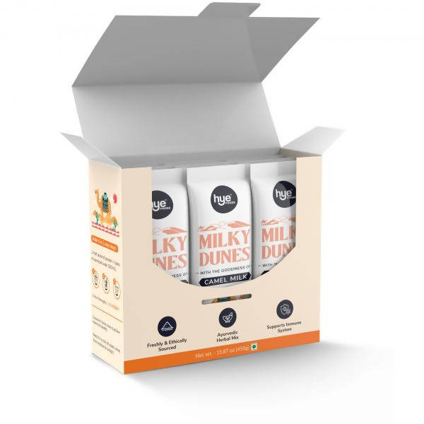 hye Foods Milky Dunes With The Goodness Of Camel Milk-Turmeric & Ashwagandha Flavour | Grocsy