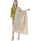 A R Silk Women's Gota Patti Silk Golden Dupattas and Chunnis | Grocsy