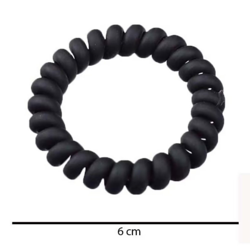 Bronson Professional Spiral Hair Ties Rubber Band - Dark Brown | Grocsy