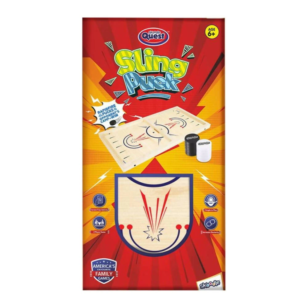 Skoodle Sling Puck Game, Super Fast Portable Table Board Game for Kids and Adults, Tabletop Slingshot Games Toys for Boys and Girls | Grocsy