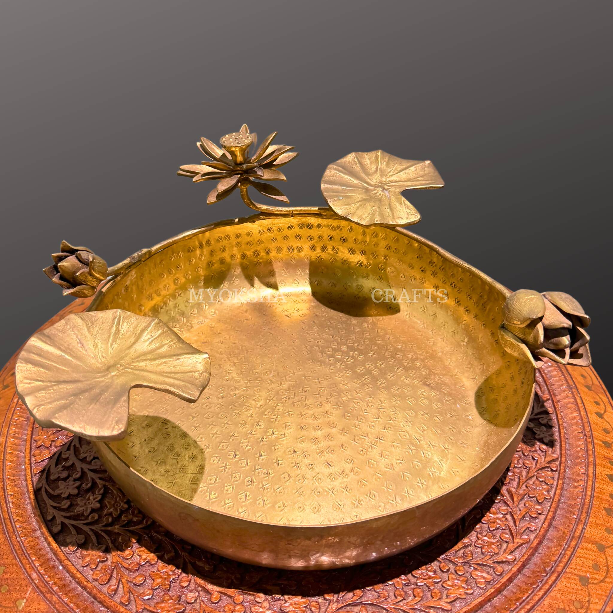 Brass Flower Fancy Bowl | Grocsy