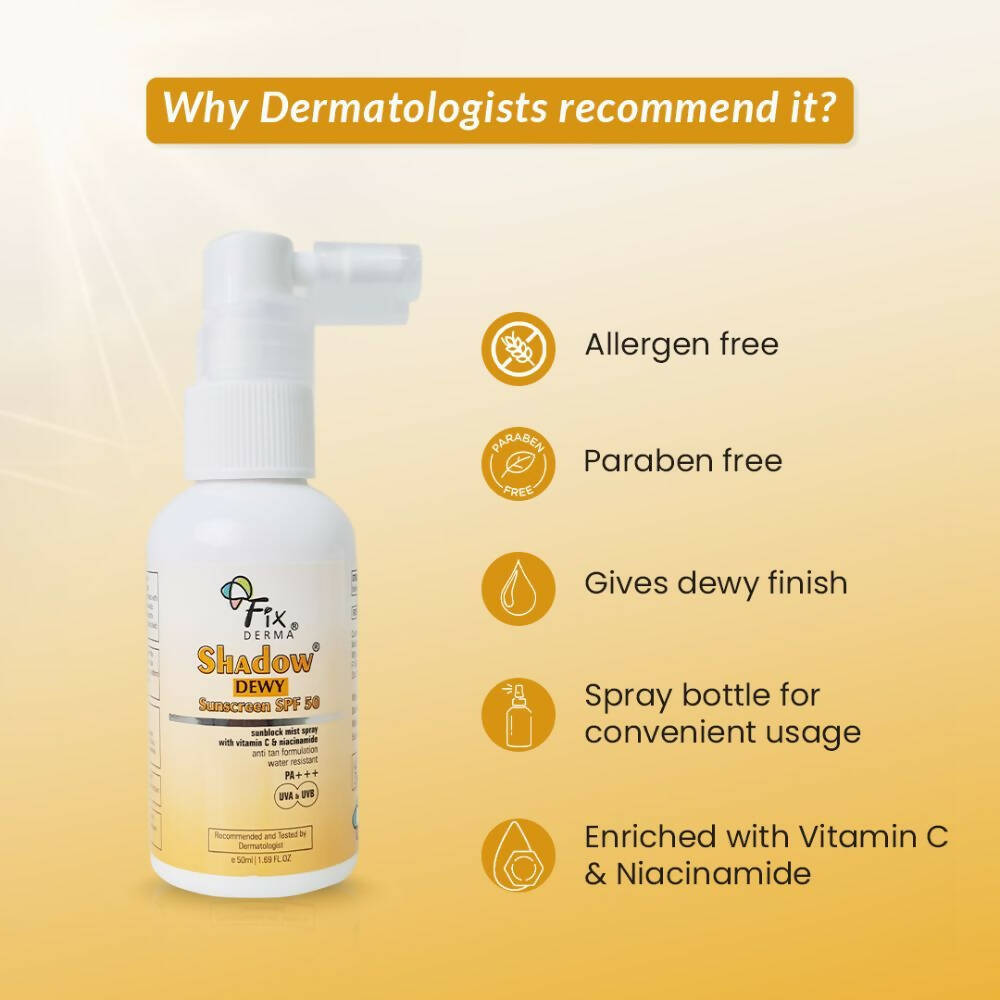 Fixderma Shadow Dewy Sunscreen SPF 50 | Grocsy