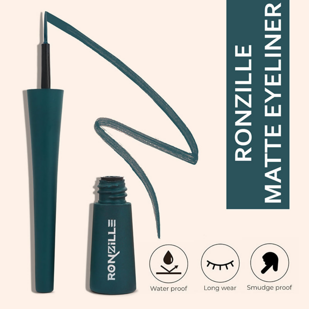 Ronzille Smudgeproof And Waterproof Liquid Matte Eyeliner - Green | Grocsy