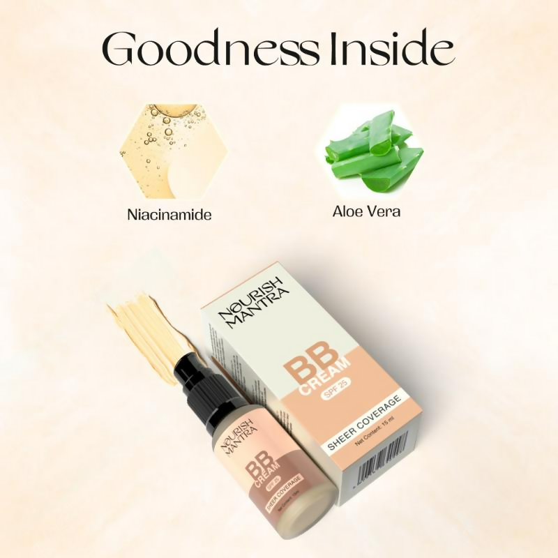 Nourish Mantra BB Cream with SPF 25 with SPF for Long-lasting, Even Coverage | Grocsy