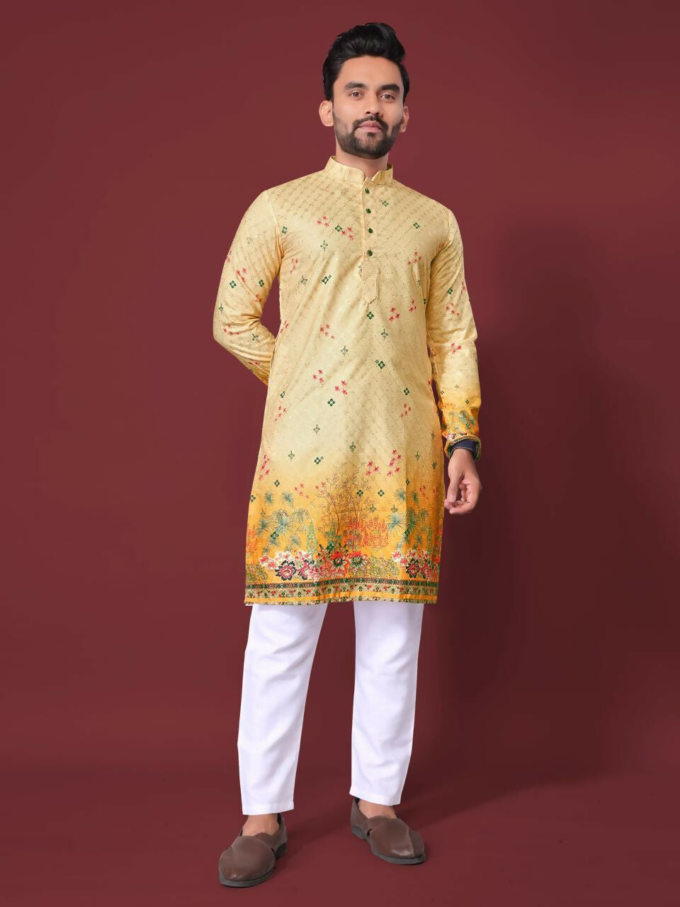 Anaita Yellow Multi Color Kurta | Grocsy
