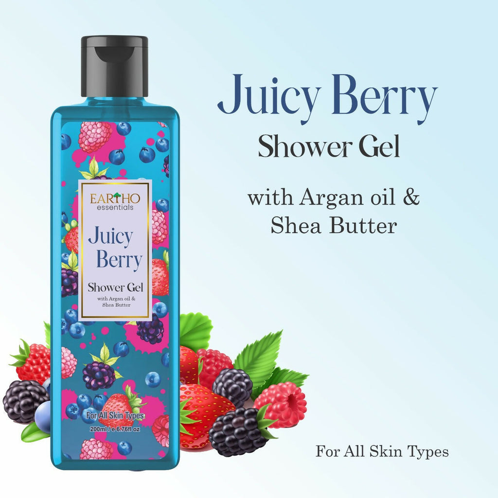 Eartho Essentials Juicy Berry Fusion Ayurvedic Shower Gel | Grocsy