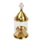 Spillbox Gold-Toned Brass Glass Udupi Diya Pooja Essential | Grocsy