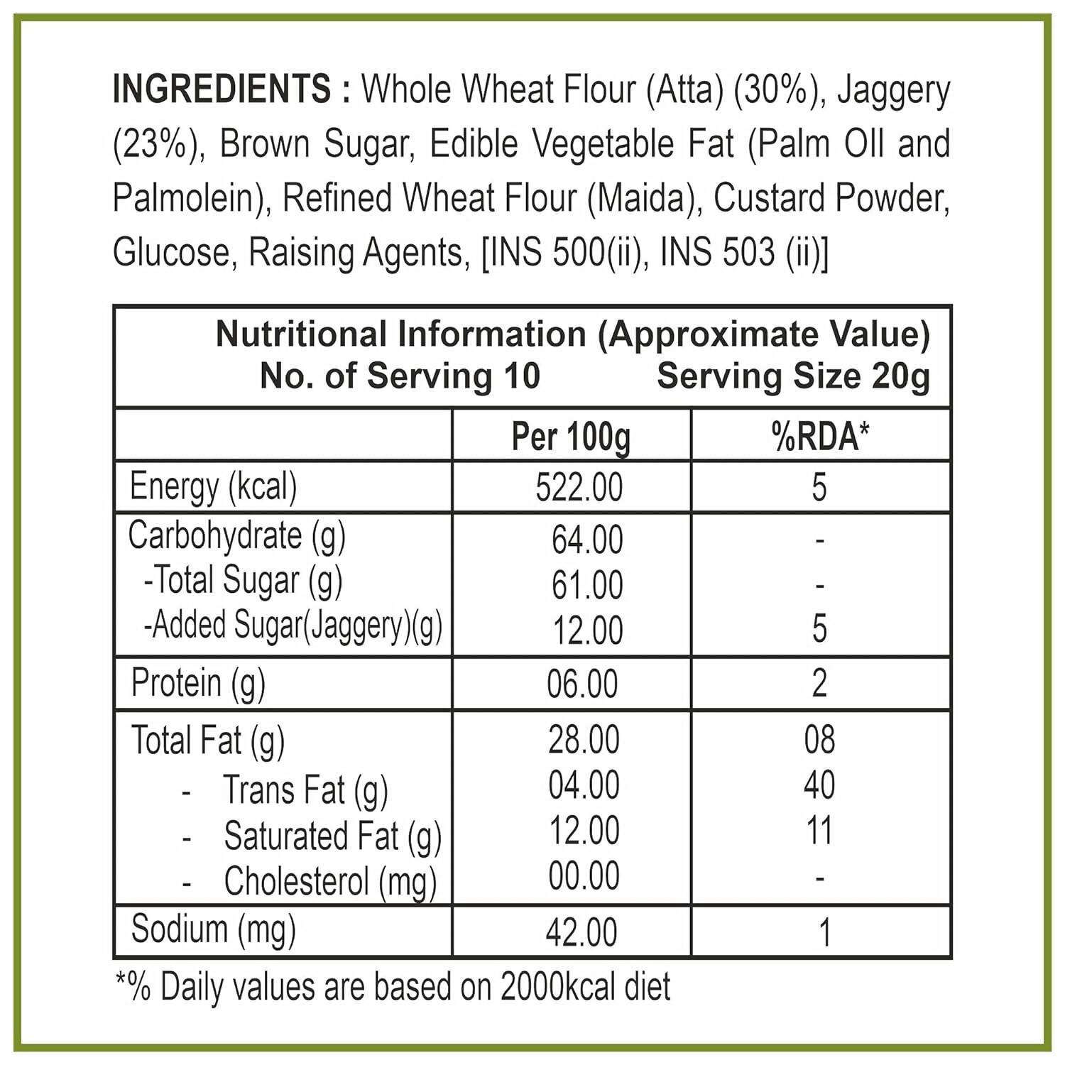 Dhampur Green Gur Atta Biscuit | Grocsy