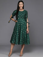 Ahalyaa Women's Traditional wear Ethnic Dress - Green | Grocsy