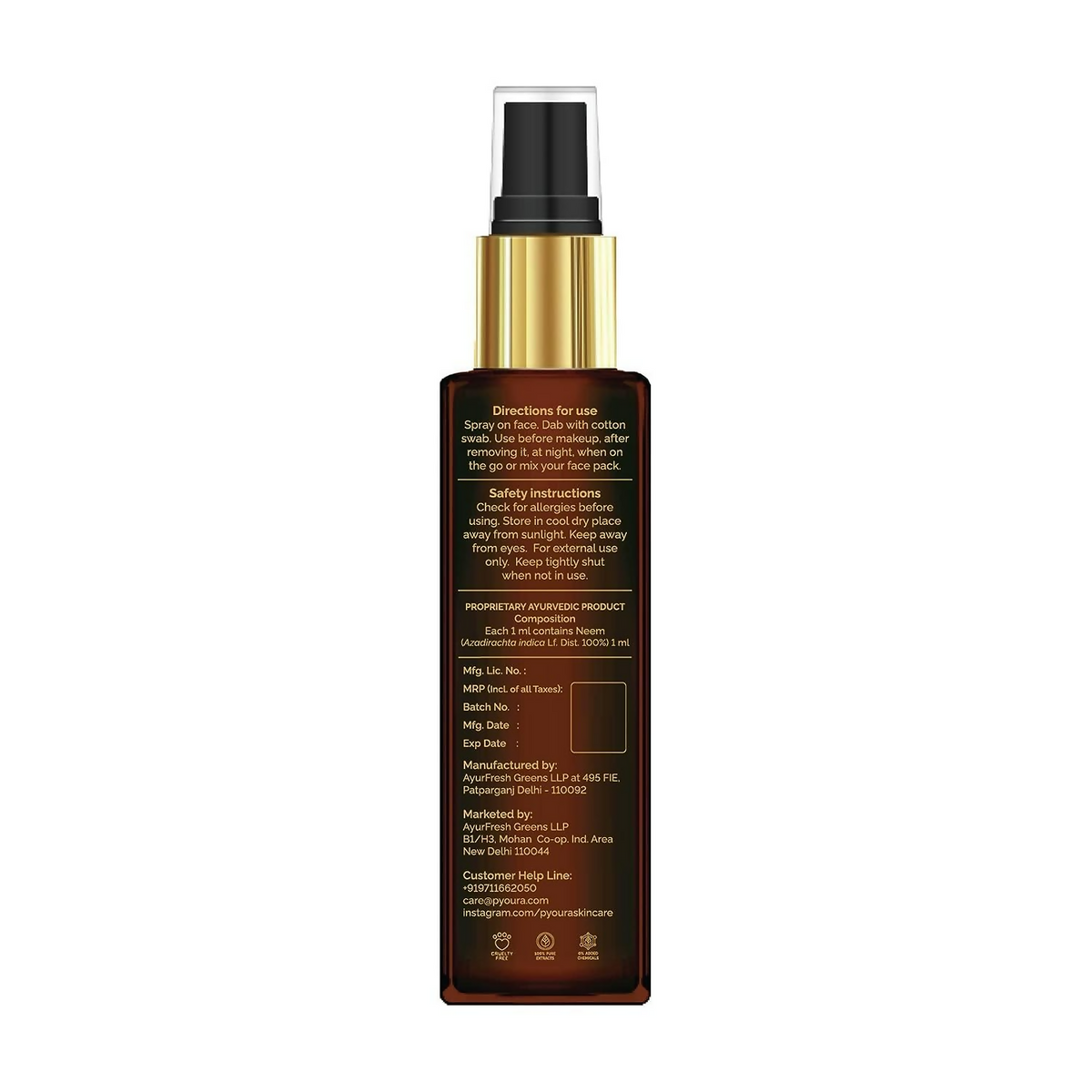 Pyoura Dark Spot Pigmentation Neem Face Toner Mist | Grocsy