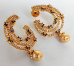 Blue AD Designer Pearl Drop Earrings | Grocsy
