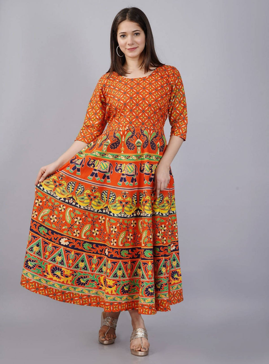 Vamika Multicolor Cotton Printed Party/Casual Wear Kurti (GAM25K) | Grocsy