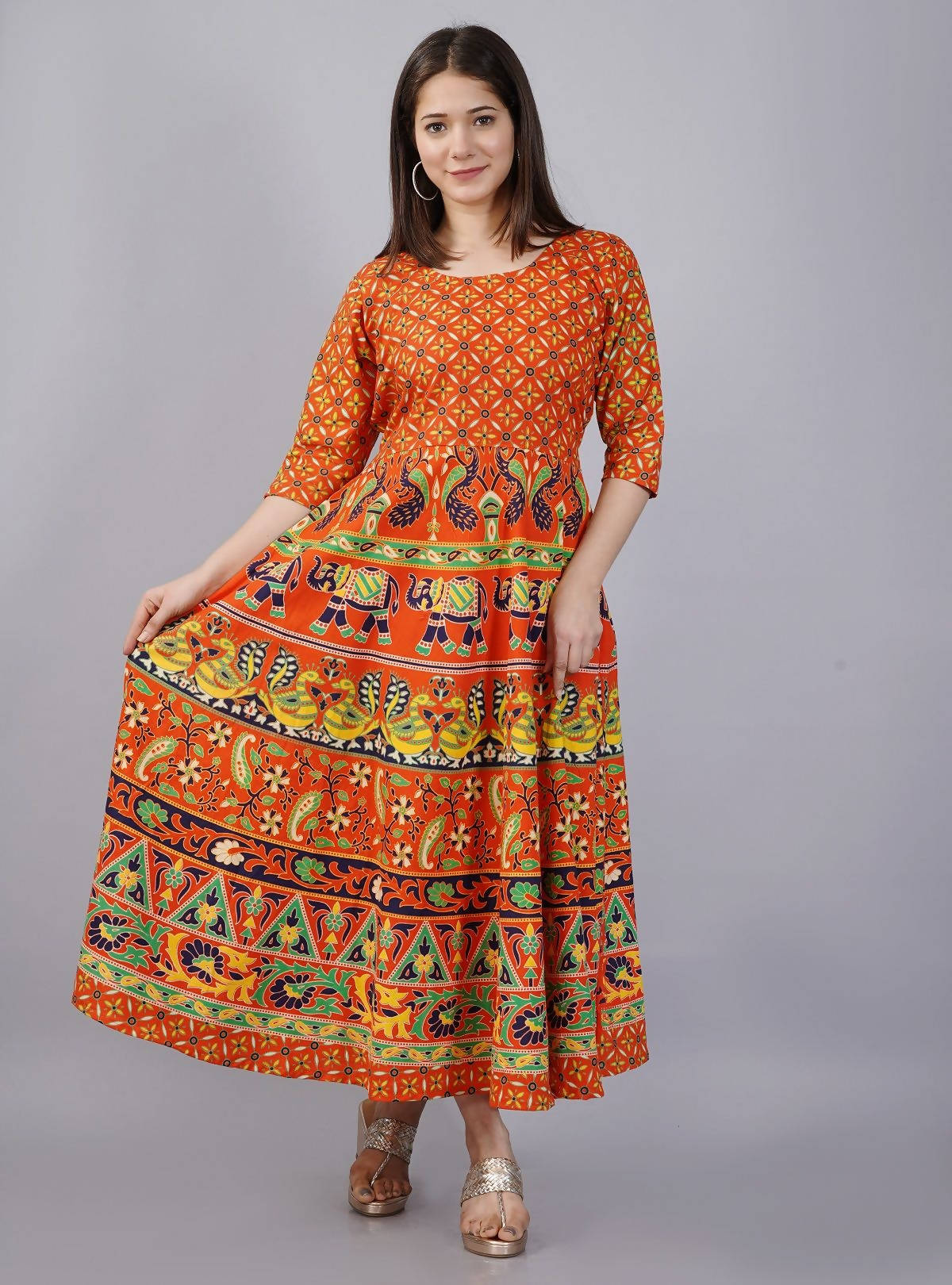 Vamika Multicolor Cotton Printed Party/Casual Wear Kurti (GAM25K) | Grocsy