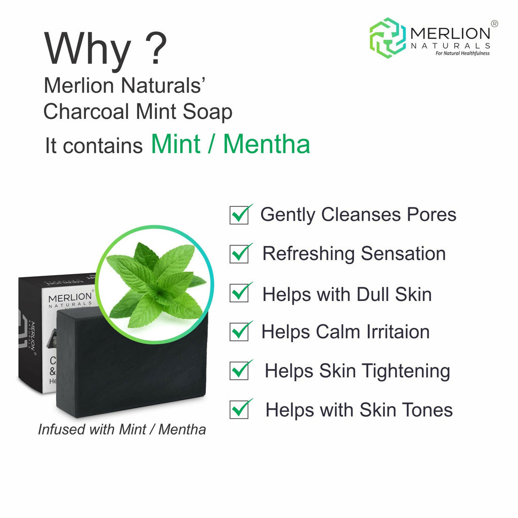 Merlion Naturals Charcoal & Mint Glycerine Soap | Grocsy