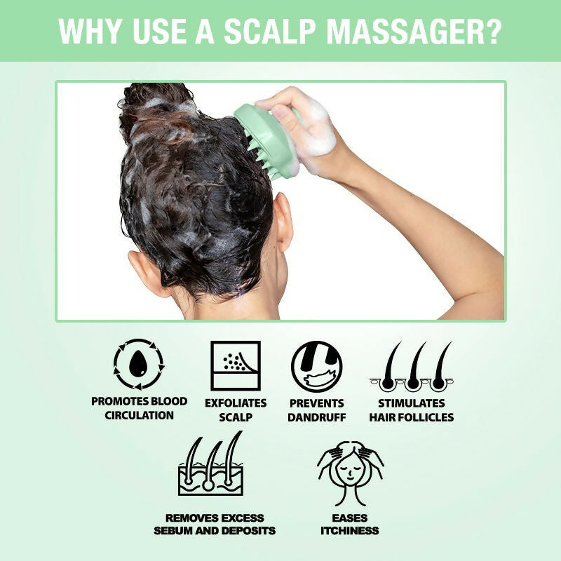 Nykaa Naturals Scalp Massager Brush For Blood Circulation & Natural Hair Growth - Green | Grocsy