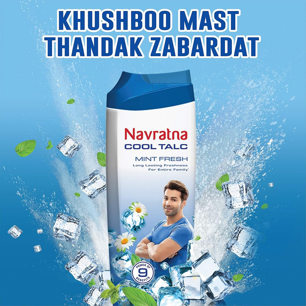 Navratna Cool Mint Fresh Talc | Grocsy