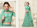 Green Net Fancy Zari Embroidered work Lehenga Choli with Dupatta - Heer | Grocsy