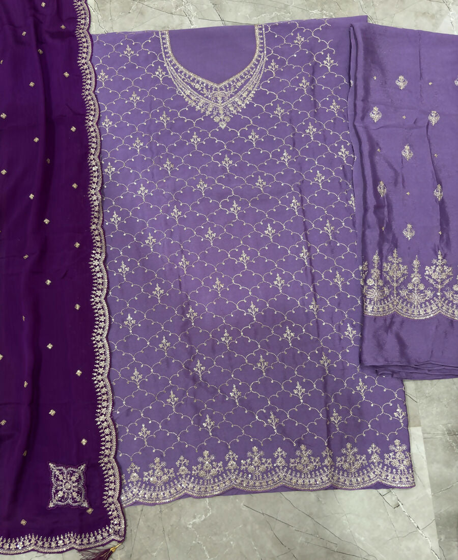 KC Designer Lilac 3 Piece Salwar Suit For Women Indian Wear | Grocsy