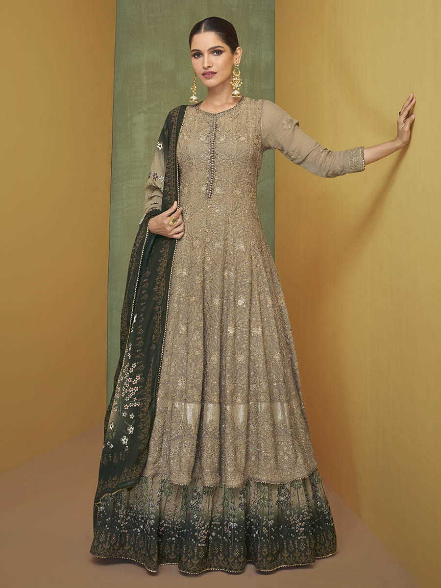 Myra Coco Real Georgette Embroidered Party Wear Suit | Grocsy