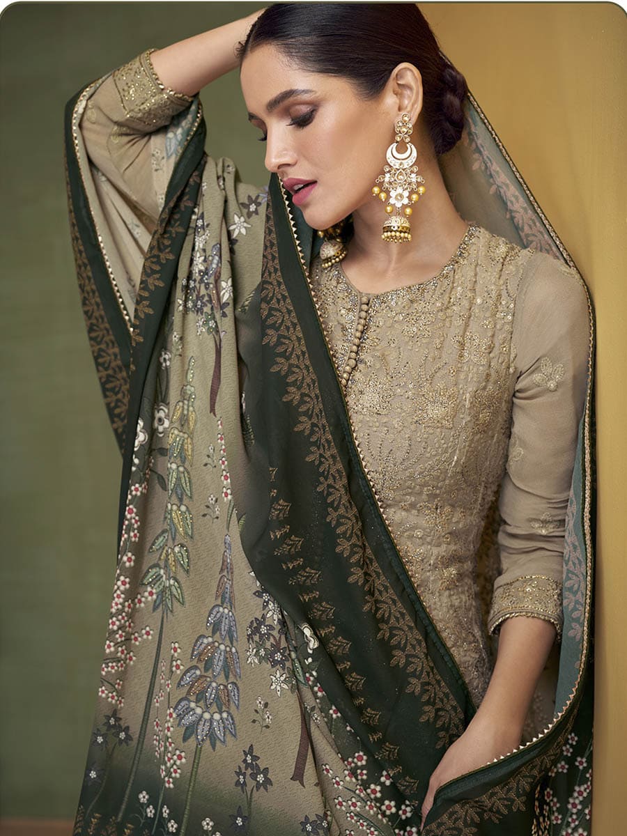 Myra Coco Real Georgette Embroidered Party Wear Suit | Grocsy