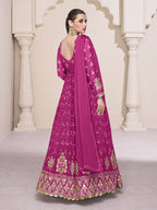 Myra Rani Georgette and Chinon Silk Gown Style Party Wear Suit | Grocsy