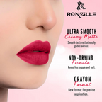 Ronzille Long Stay Matte Lip Crayon - Deep Carmine | Grocsy
