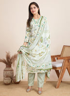 Prazu Fashion Off White Printed Cotton Blend Festival Wear Salwar Suit | Grocsy
