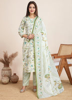 Prazu Fashion Off White Printed Cotton Blend Festival Wear Salwar Suit | Grocsy