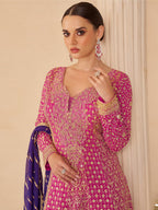 Aarshi Fashions Rose Pink Pure Georgette Full Stitched Suit | Grocsy