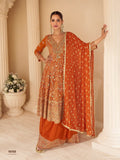 Aarshi Fashions Orange Pure Georgette Full Stitched Suit | Grocsy