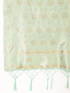Janasya Sea Green Chanderi Silk Polka Design Woven Design Saree | Grocsy