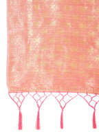 Janasya Light Pink Chanderi Silk Ethnic Motifs Woven Design Saree | Grocsy