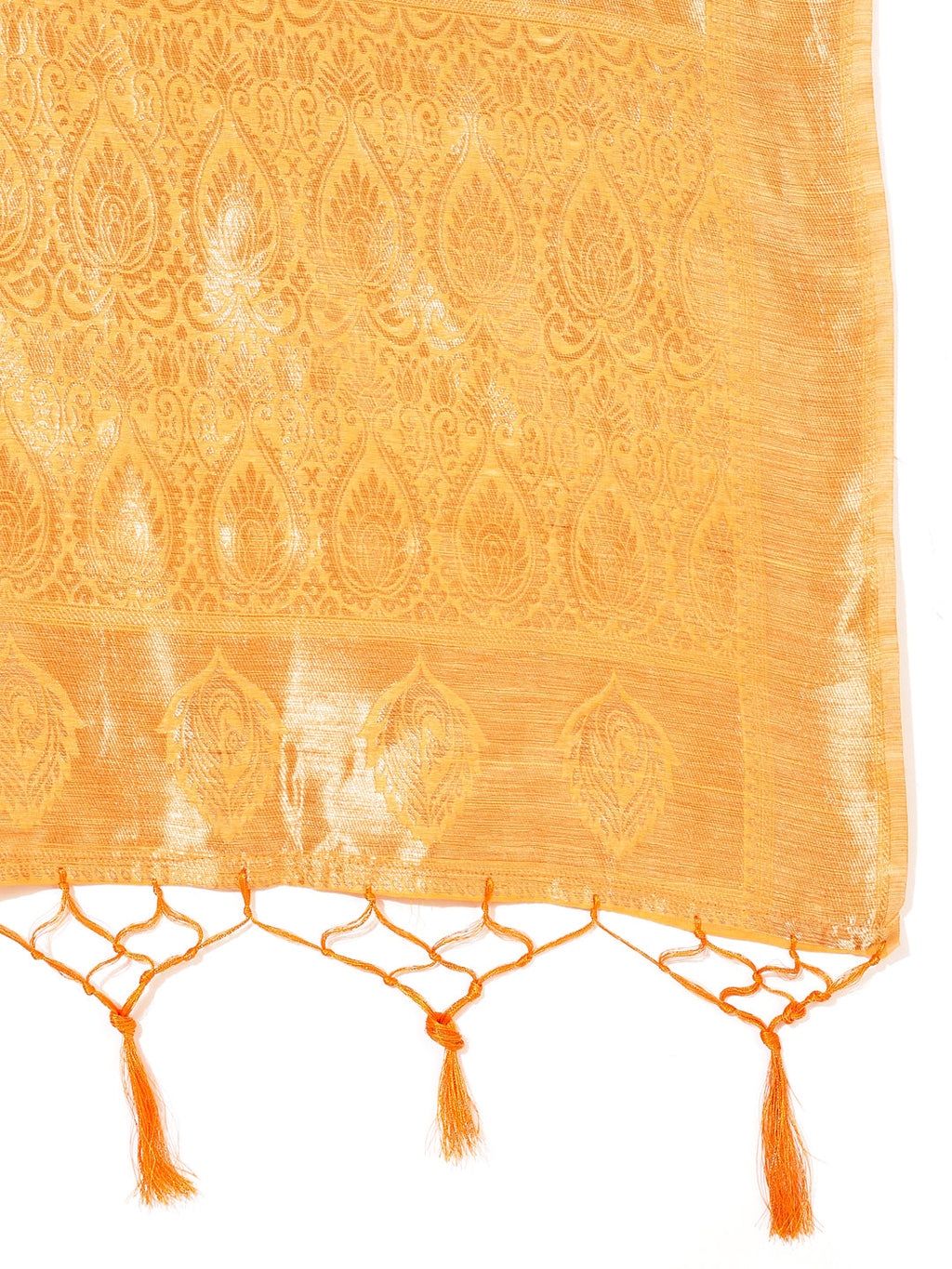Janasya Light Yellow Chanderi Silk Woven Ethnic Motifs Chanderi Silk Saree | Grocsy