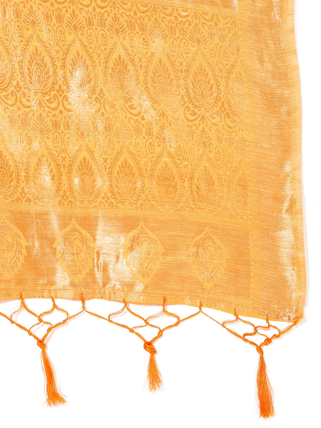 Janasya Light Yellow Chanderi Silk Woven Ethnic Motifs Chanderi Silk Saree | Grocsy