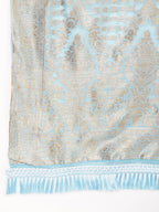 Janasya Sky Blue Chanderi Silk Ethnic Motifs Woven Design Saree | Grocsy