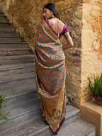 Janasya Wine Paithani Silk Woven Bagh Design Paithani Silk Saree | Grocsy