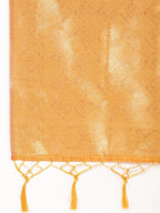 Janasya Yellow Organza Woven Ethnic Motifs Kanjeevaram Saree | Grocsy