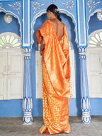 Janasya Yellow Chanderi Silk Woven Geometric Chanderi Silk Saree | Grocsy