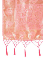 Janasya Light Pink Chanderi Silk Floral Woven Design Saree | Grocsy