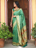 Janasya Green Paithani Silk Woven Ethnic Motifs Paithani Silk Saree | Grocsy