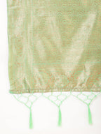 Janasya Green Chanderi Silk Floral Woven Design Saree | Grocsy