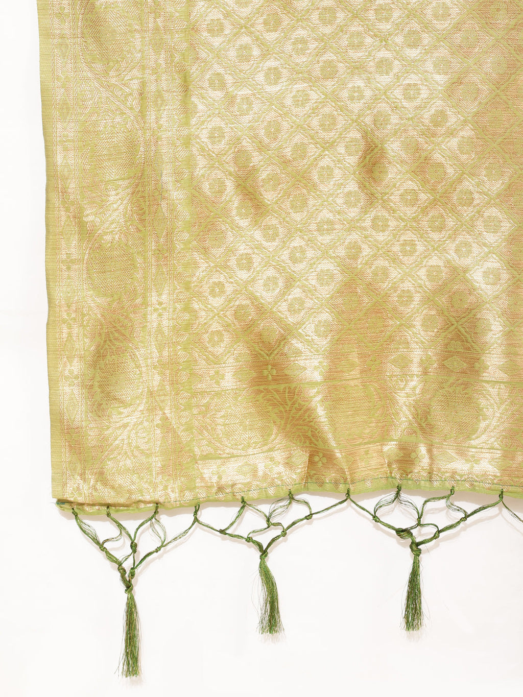 Janasya Light Green Chanderi Silk Floral Woven Design Saree | Grocsy