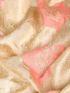Janasya Cream Chanderi Silk Ethnic Motifs Woven Design Saree | Grocsy