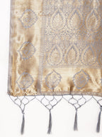 Janasya Grey Chanderi Silk Woven Ethnic Motifs Chanderi Silk Saree | Grocsy