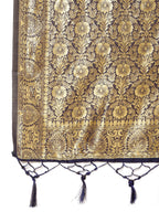 Janasya Navy Blue Chanderi Silk Woven Geometric Chanderi Silk Saree | Grocsy